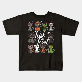 Cute Halloween Cats Trick or Treat Kids T-Shirt